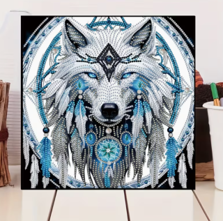 Preview: Diamond Painting Traumfänger Wolf